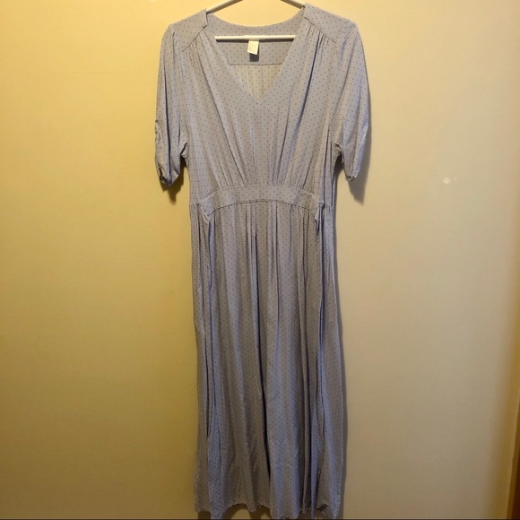H&M Lavender Polka Dot Maxi Dress